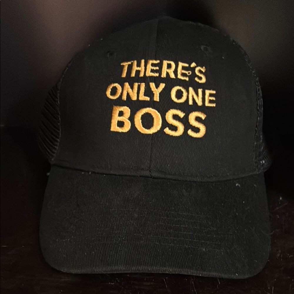 Black Cap with Gold Embroidery